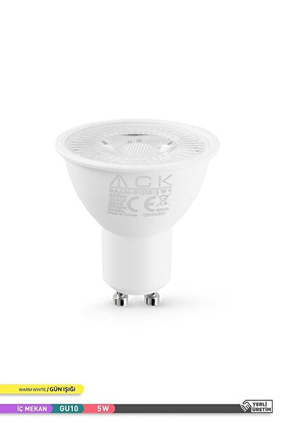 ACK Aa24-01553 5w Gu10 6500k Beyaz Reflektörlü Smd Led Ampul
