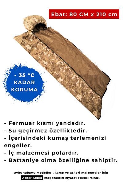 KORDAK 35 ° Sac de dormit cu protecție până la C - Sac de dormit model militar