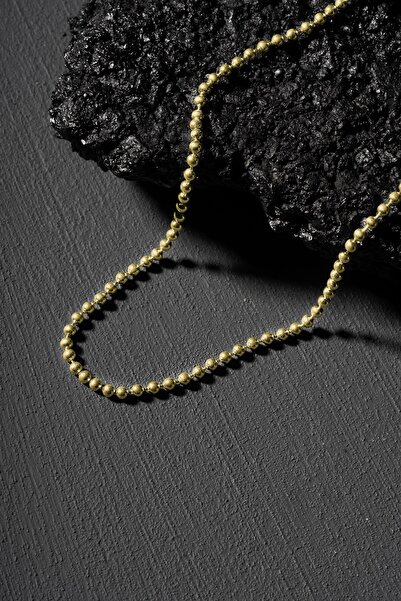 Takıdepo Top Zincir Model 3 Milimetre Gümüş Altın Kaplama Zincir Kolye