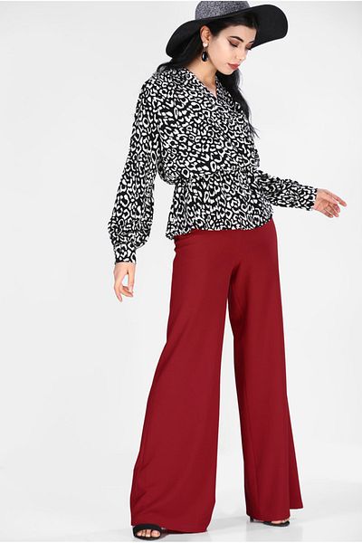 ZARAZA PANTALONI PALAZZO CU TALIE ÎNALTĂ