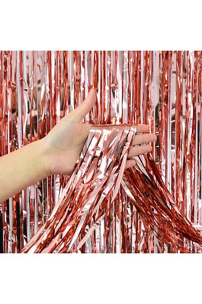 DM ONLINE Metallized Tufted Door Curtain Rose Color Boxed Party Background Ornament 100x220cm 1 Piece