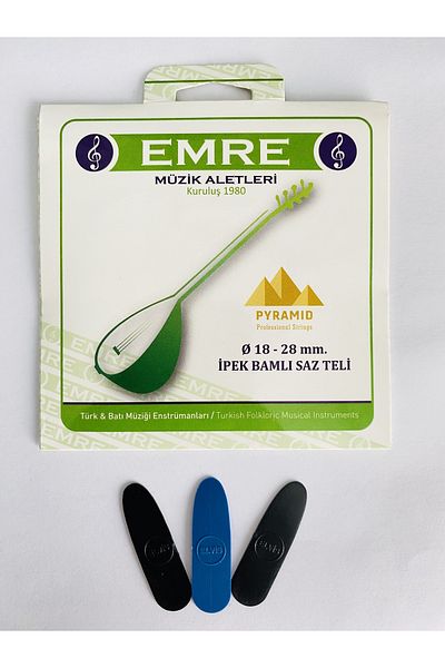 GMC MUSIC STORE Emre 0.18mm Pyramid - Silk Bamlı Short Neck Binding Wire + Plectrum Gift