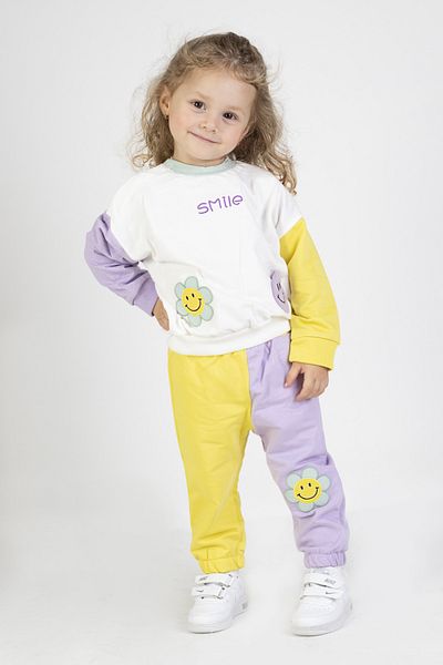 Harika KIDS Baby Girl & Child Two Thread Fabric Medium Thickness Embroidered Knitted Basic Tracksuit Set