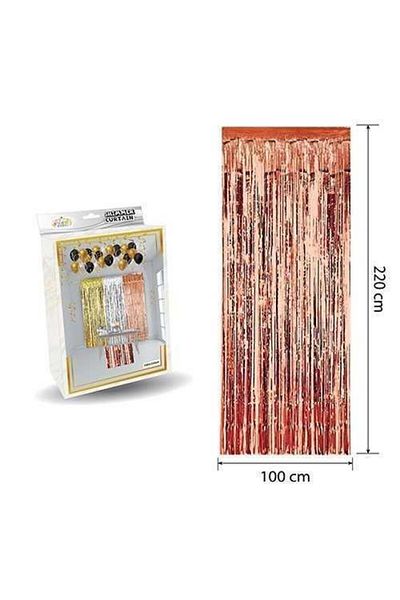 DM ONLINE Metallized Tufted Door Curtain Rose Color Boxed Party Background Ornament 100x220cm 1 Piece