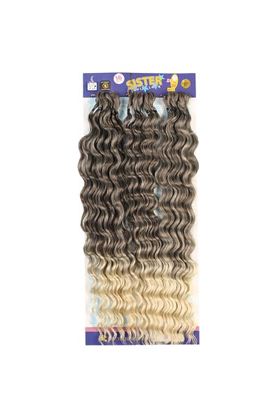 KONAK PERUK Afro Wave Sister Hair - Brown/Platinum Ombreli 4-613