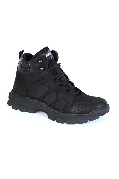 Bulldozer 240246   Μαύρες ανδρικές μπότες από γνήσιο δέρμα Nubuck