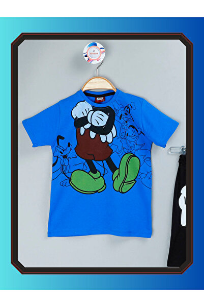 edoy Kısa Kollu T-shirt / Şort Erkek Yazlık Baskılı Yazlık Takım Pamuklu