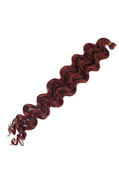 KONAK PERUK Red Copper Water Wave Hair