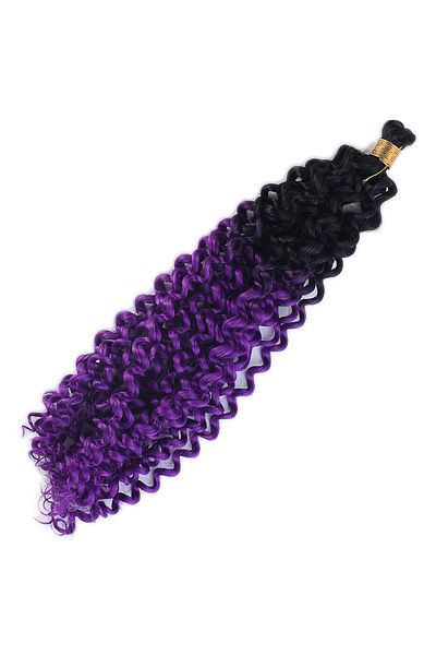 KONAK PERUK Black Purple Ombreli Afro Wave Hair