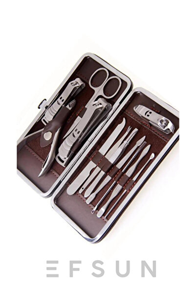 Efsun 12-Piece Manicure-Pediküre Set with Leather Bag