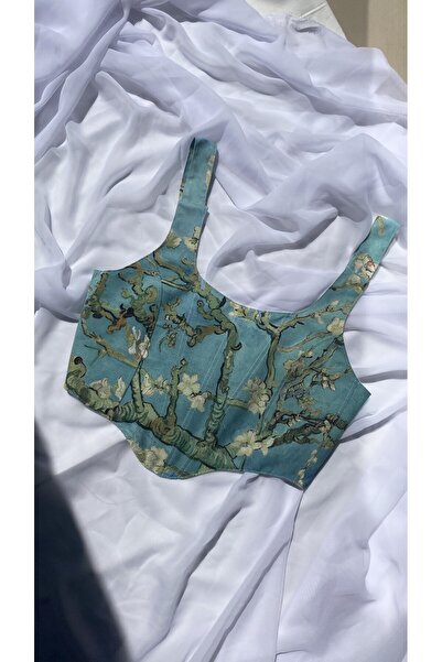 KSDESIGN van gogh almond blossom balenli korse büstiyer