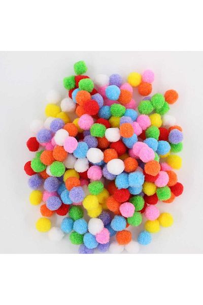 Lider & Nevada Pompom 1 cm Mixed Color 100 Pieces in Package