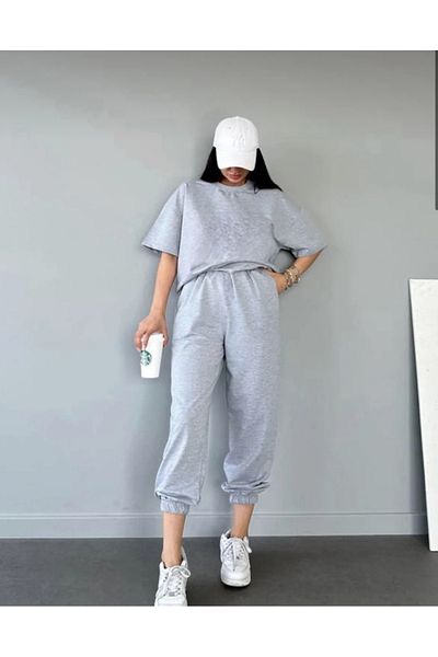 My Blog Gray T-shirt- Jogger Tracksuit Set