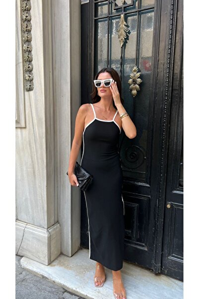 Julishop Noul sezon rochie creion de bază maxi premium cu fantă laterală din ...