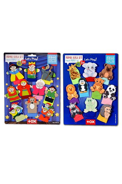 Tox 2 Set - 20 Pieces Fairy Tale Heroes and Wild Animals Finger Puppet T782 T225
