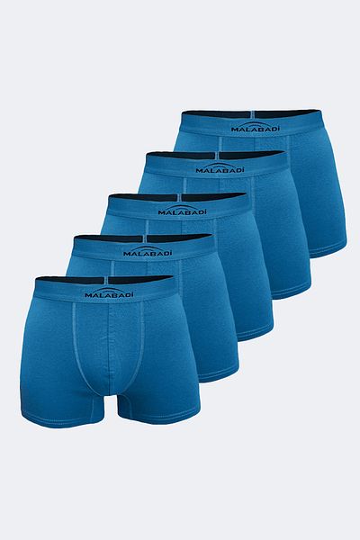 Malabadi Ανδρικό Μπλε 5 Πακέτο Cotton Elastane Boxer 5m075