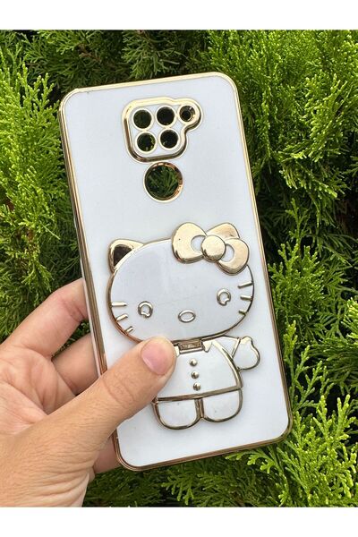 Aksesuarda Moda Redmi Note 9 Uyumlu Hello Kitty Stand Aparatlı Lazer Kesim
