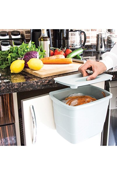 OMAK Decobella Practical Lid Trash Can (White)