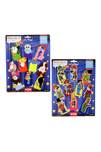 Tox 2 Set - 20 Pieces Hacivat Blackhead and Flying Animals Finger Puppet T224 T222