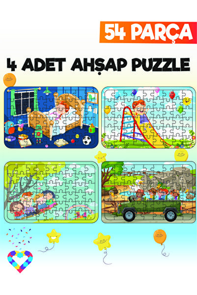 esatoys 54 Parçalı Montessori Ahşap Puzzle – 6 Yaş Üzeri Eğitici Oyuncak