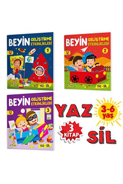Yükselen Zeka Yayınları Beyin Geliştirme Etkinlikleri (3-6 Yaş) Yaz-sil Kitaplar