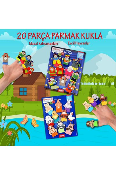 Tox 2 Set - 20 Pieces Fairy Tale Heroes And Pets Finger Puppet T772 T225