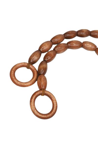 Ritzz Дървена чанта с мъниста, дръжка, цвят орех (1 брой)