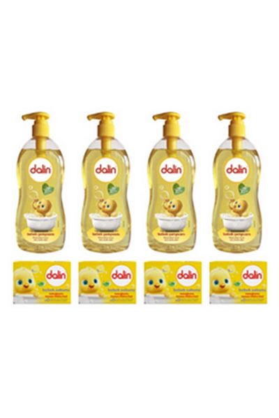 Dalin Classic Baby Shampoo - 700ml 4 Pieces + Dalin Baby Soap - 100Gr 4 Pieces