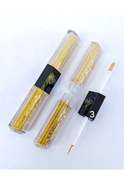 AİLY COSMETİCS Rose Çift Taraflı Simli Likit Far, Simli Eyeliner & Eyeshadow Melted Metallic Lip Oilshine Eyeliner