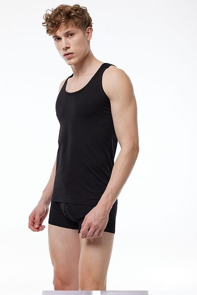 Malabadi Men's Black 2-Pack Cotton Elastane Undershirt 090