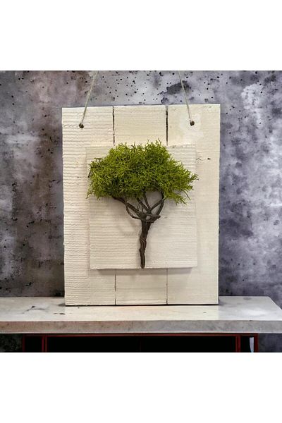 ART PINE Door Ornament Wall Decoration Natural Freezing Moss Wood Painting 25x40cm(h) - Hobby Entertainment Gift New Year