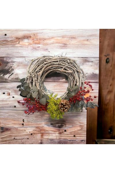 ART PINE Στολίδι πόρτας Wine Wood - Reben Kranz Natural Garland - Διακόσμηση τοίχου Φυσικό Δώρο Χειροποίητο