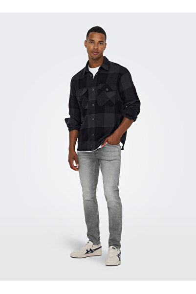 Only & Sons Men's High Waist Skinny Denim Pants 22023227_Onsloom Slim Grey 32...