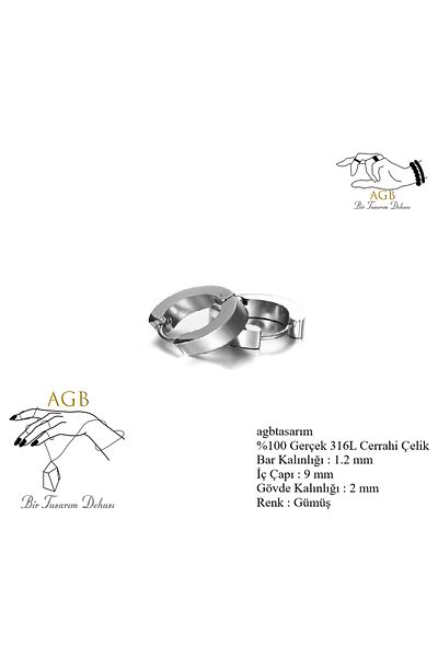 agbtasarım 100% STAINLESS CIRRAHI STEEL UNISEX RING PIERCING EARRING