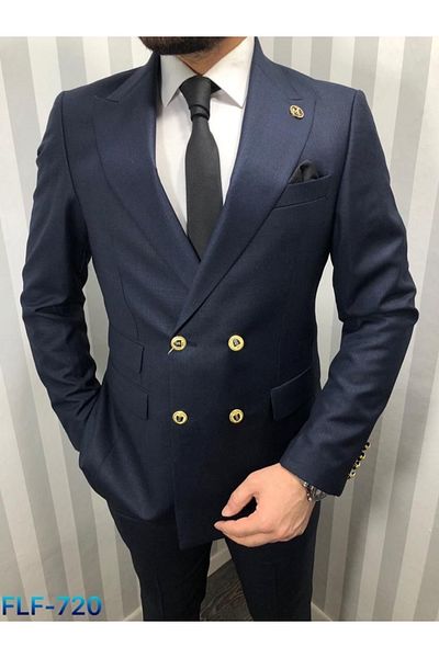 MASSARO Double Breasted Slim Fit Men's Suit