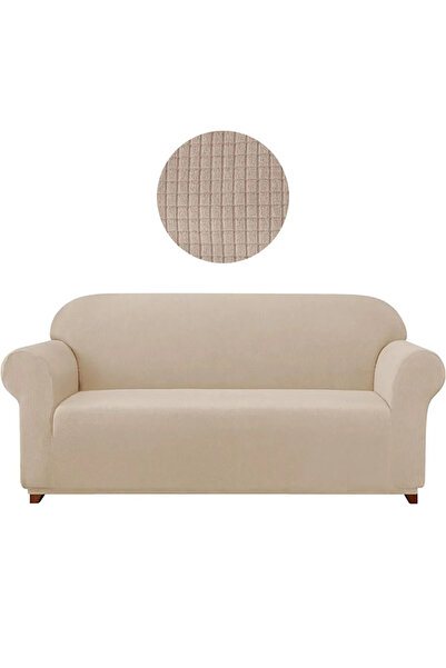 FurkanTicaret 3-местен бамбуков диван от ликра - Еластичен гъвкав калъф за миене, Калъф за диван, 1 брой