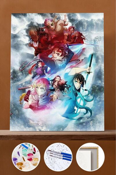 kendinyaphobi Sayılarla Boyama Seti Çerçeveli Kasnaklı Süper Güç Animeler 2 4...