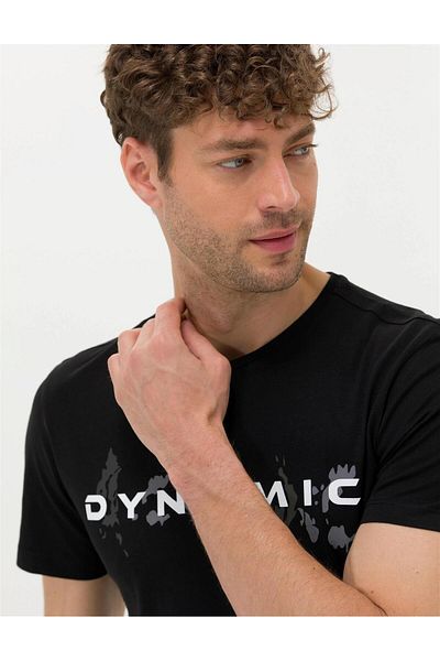 Pierre Cardin Μπλουζάκι Crew Neck Μαύρο Slim Fit