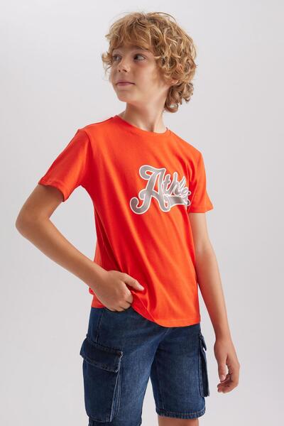 DeFacto Κοντομάνικο μπλουζάκι για αγόρι με κανονική εφαρμογή