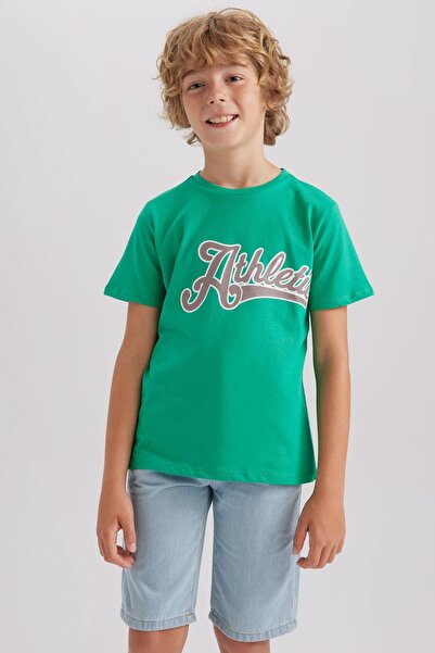 DeFacto Koszulka chłopięca z krótkim rękawem i regularnym krojem