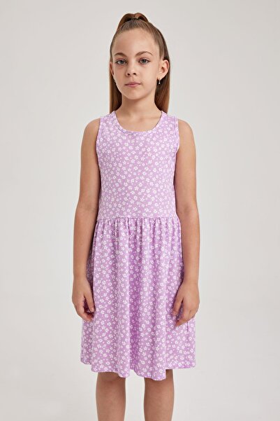 DeFacto Girl's Patterned Cotton Dress
