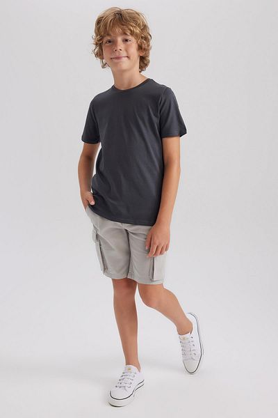 DeFacto Chlapecké tričko Crew Neck Basic Plain s krátkým rukávem B0667a8ns