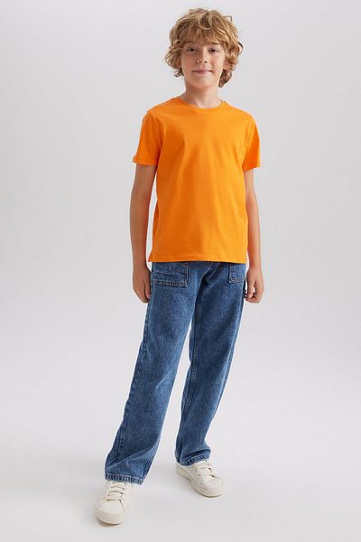 DeFacto Boy's Crew Neck Basic Plain Short Sleeve T-Shirt B0667A8Ns