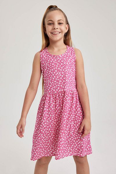 DeFacto Girl's Patterned Cotton Dress