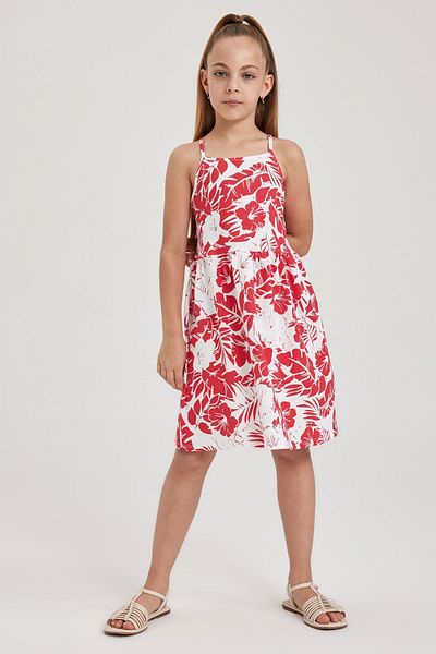 DeFacto Girl's Patterned Cotton Dress