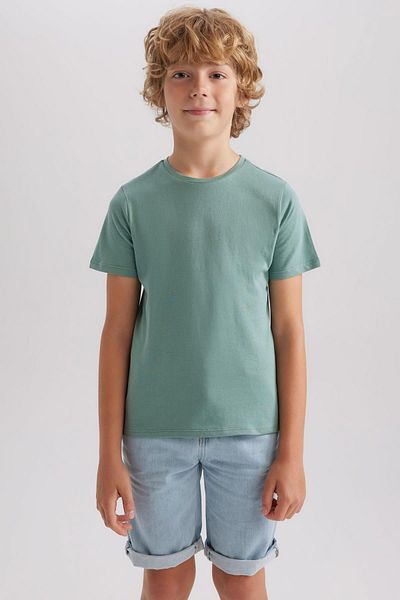 DeFacto Boy's Crew Neck Basic Plain Short Sleeve T-Shirt B0667A8Ns