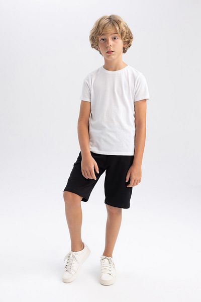 DeFacto Boy's Regular Fit Sweatshirt and Shorts Set