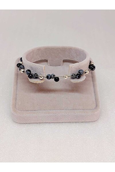 Yasamtohumu Brățară cu piatră obsidiană de fulg de nea 4mm