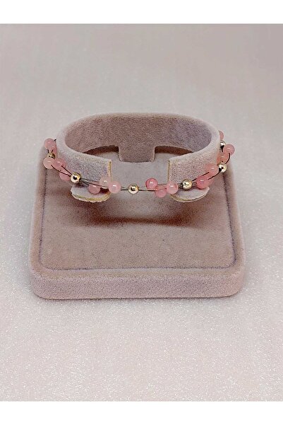 Yasamtohumu Brățară cu piatră de cuarț roz 4mm