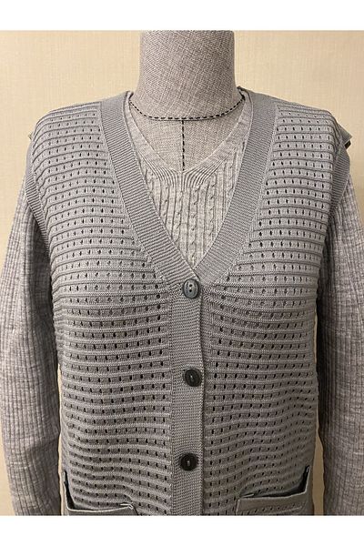 TEK Bamboo Knit Mercerized Mother Vest / Gray